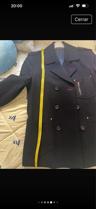 Abrigo azul marino unisex 80s