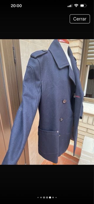 Abrigo azul marino unisex 80s