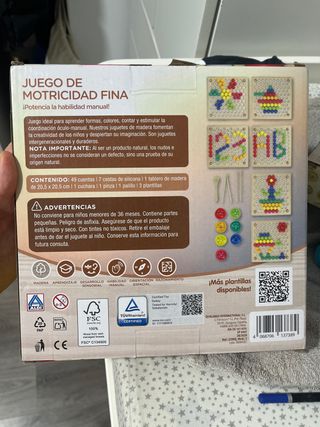 Juego Motricidad Fina Madera Cuentas