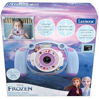 Lexibook, Frozen, fotocamera digitale per bambini 4 in 1, funzioni foto e video, giochi, scheda SD da 32 GB inclusa, viola, DJ080FZ
