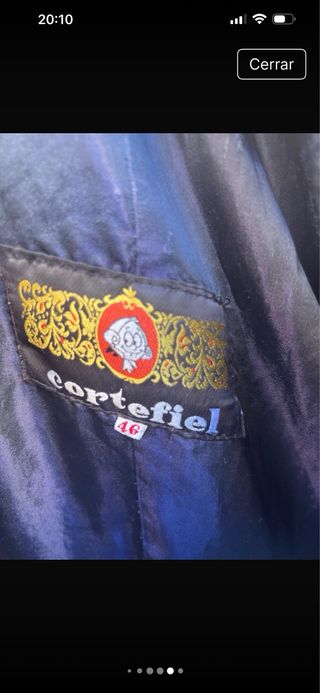 Abrigo largo unisex azul vintage 70s