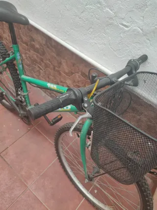 Bicicleta verde con cesta