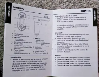 Transmisor FM Bluetooth Coche USB