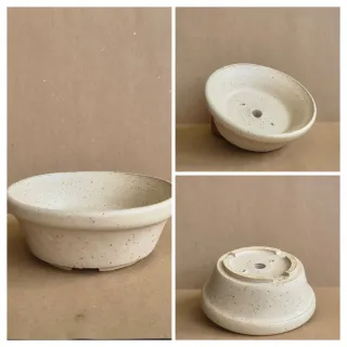 Maceta bonsai mame cerámica beige