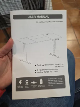 Escritorio Elevable Eléctrico Blanco
