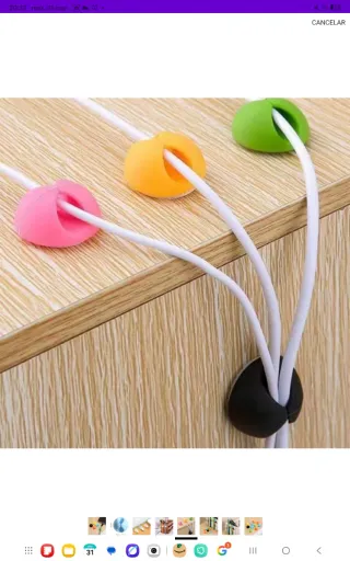 Pinzas de silicona para cables (varios colores) nu