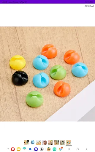 Pinzas de silicona para cables (varios colores) nu