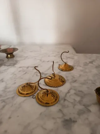 4 Ganchos Antiguos de Latón