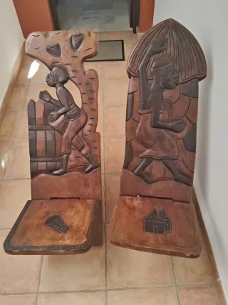 Sillas africanas talladas madera