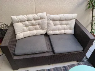 Conjunto Muebles Jardín Ratán Marrón