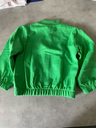 Giacca bambina verde con zip