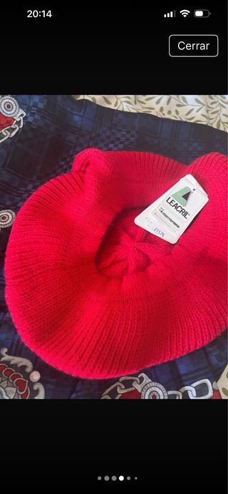 Conjunto gorro y pañuelo vintage 70s
