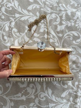 Bolso de fiesta perlas y pedrería