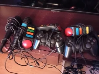 2 Mandos Dualshock PS2 Sony Negros + Consola