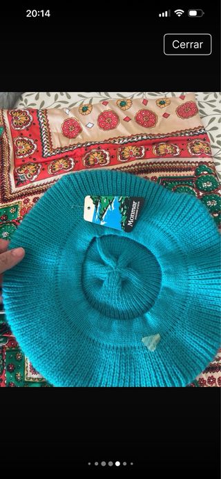 Conjunto gorro y pañuelo estampado vintage 70s