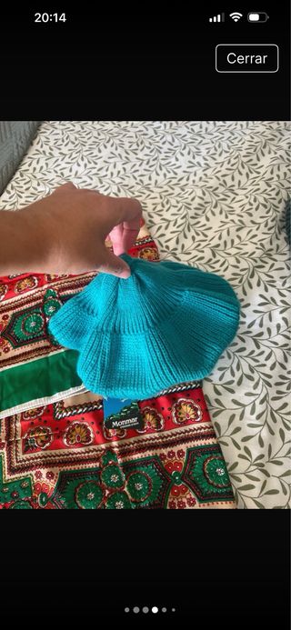 Conjunto gorro y pañuelo estampado vintage 70s