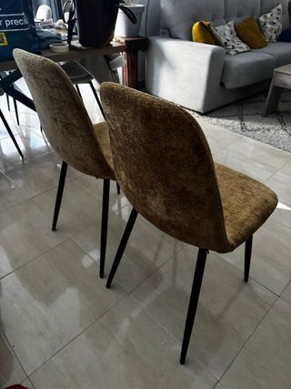 Juego de 2 sillas de comedor tapizadas