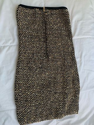 Vestido lentejuelas dorado y negro