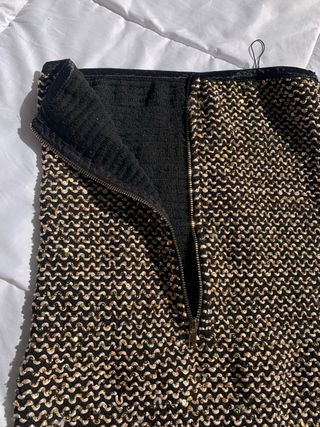 Vestido lentejuelas dorado y negro