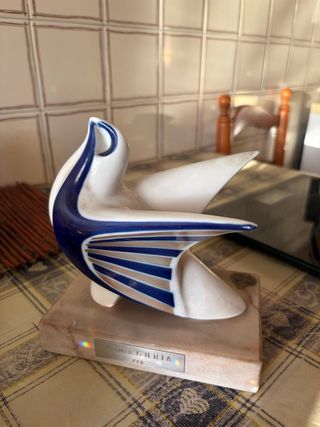 Figura Sargadelos Pájaro Azul y Blanco