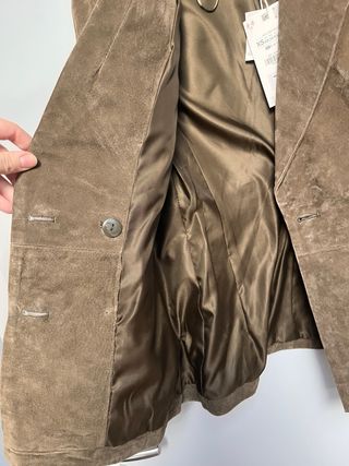 Giacca Zara vera pelle marrone nuova