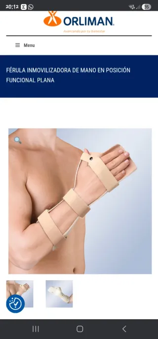 Férula mano izquierda