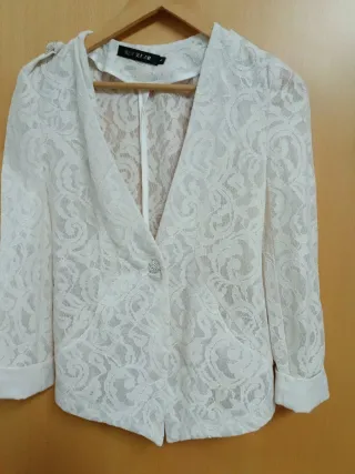 Blusa BLAREES encaje blanco talla L
