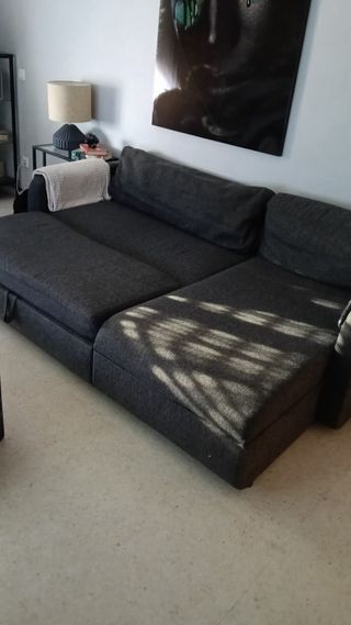 Sofá Cama Gris Tela