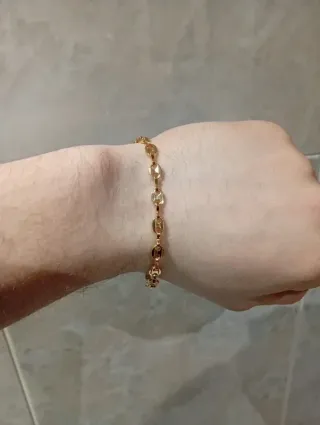 Conjunto Collar y Pulsera Cruz chapado en Oro 18K