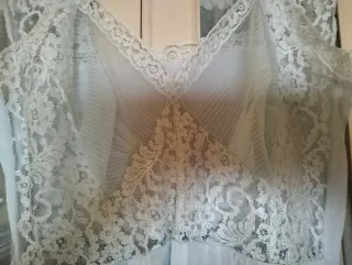 Camisón encaje azul y blanco