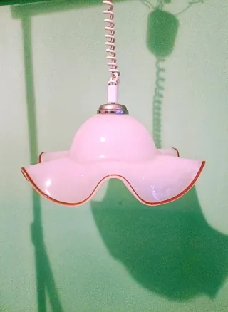 Lampada a sospensione in vetro di Murano anni '70