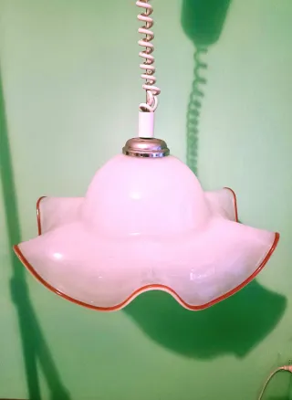 Lampada a sospensione in vetro di Murano anni '70