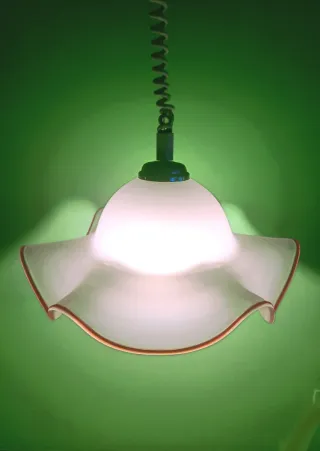 Lampada a sospensione in vetro di Murano anni '70