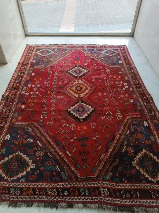 AUTENTICA ALFOMBRA ANTIGUA  IRANI CON CERTIFICADO