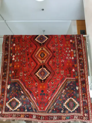 AUTENTICA ALFOMBRA ANTIGUA  IRANI CON CERTIFICADO