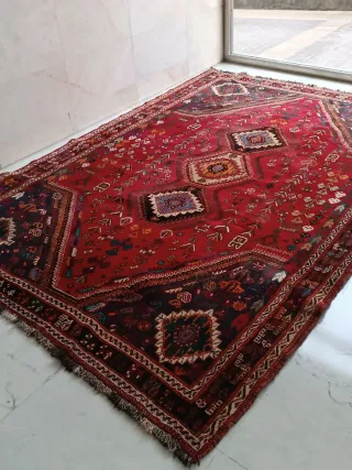 AUTENTICA ALFOMBRA ANTIGUA  IRANI CON CERTIFICADO