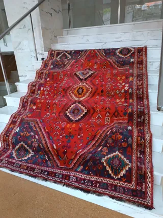 AUTENTICA ALFOMBRA ANTIGUA  IRANI CON CERTIFICADO