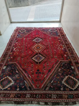 AUTENTICA ALFOMBRA ANTIGUA  IRANI CON CERTIFICADO