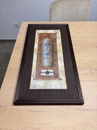 Cuadro Decorativo Flor Azul y Marrón