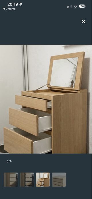 Cómoda 6 cajones MALM Ikea Madera