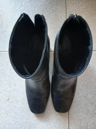 Botines Mango tacón bloque punta cuadrada