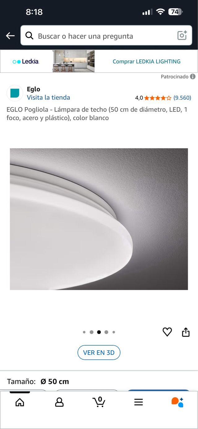 Lámpara de techo EGLO Pogliola 50 cm