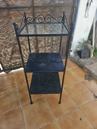 Mueble auxiliar metal y cristal