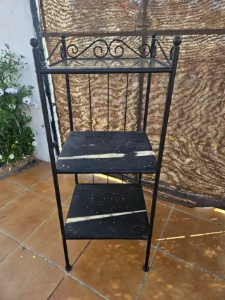 Mueble auxiliar metal y cristal