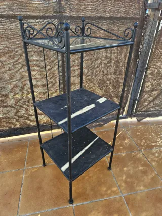 Mueble auxiliar metal y cristal