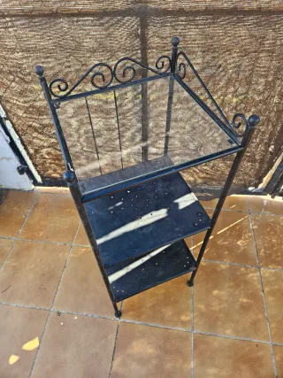 Mueble auxiliar metal y cristal