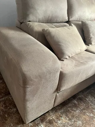 Sofá chaise longue extensible beige