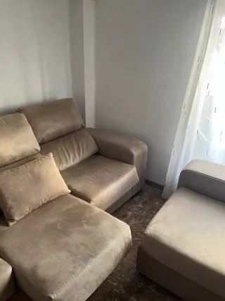 Sofá chaise longue extensible beige