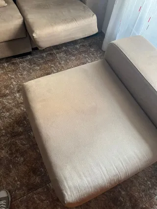 Sofá chaise longue extensible beige