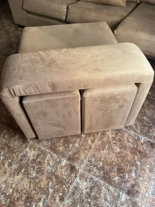 Sofá chaise longue extensible beige